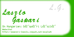 laszlo gaspari business card
